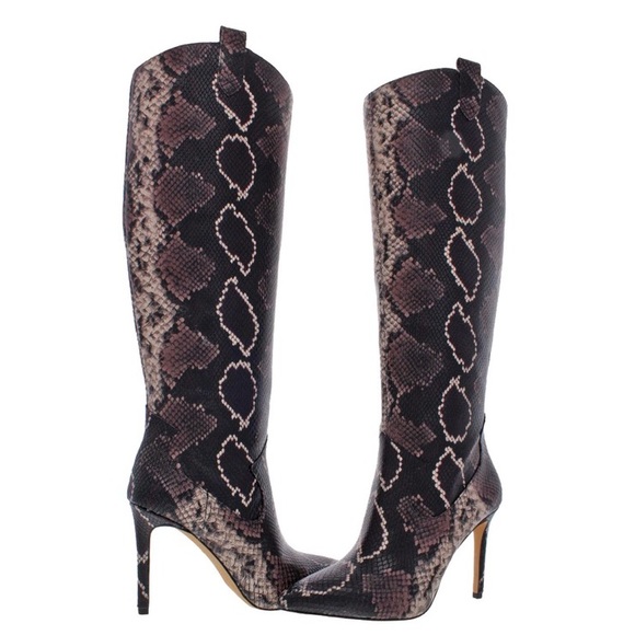 Vince Camuto Shoes - NEW Vince Camuto Western Snake Python Cowboy Heeled Kervana Knee High Boots